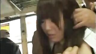 Japanese Girl's Big Boobs Groped and Fucked on Public Bus