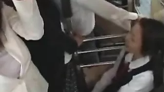 Mother and Daughter Groped and Fucked in Bus 1 - Japanese Porn Video