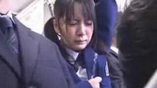 Schoolgirl Fingered on Bus by Japanese in Free Porn