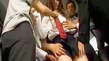 Asian Teen Grope and GangFucked In Bus