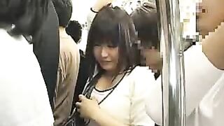 Young Lady Groped on Train by Amateur Asian MILF