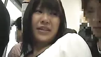 Young Lady Groped on Train by Amateur Asian MILF