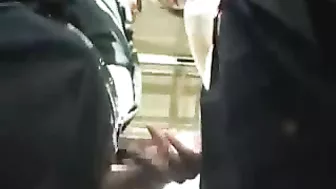 Japanese Schoolgirl Gives Handjob on Bus