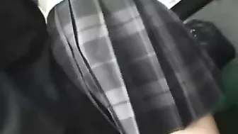 Japanese Schoolgirl Gives Handjob on Bus