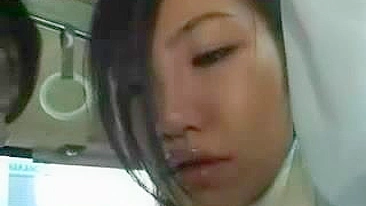 Japanese Schoolgirl Gives Handjob on Bus