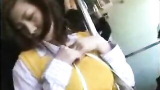 Mature Japanese Woman Groped on Public Transit