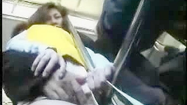 Mature Japanese Woman Groped on Public Transit