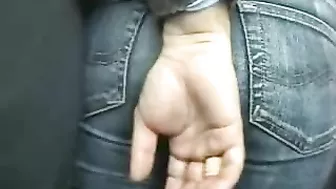 Grope In Bus - Brunette Sleeping While Being Groped on Public Transportation