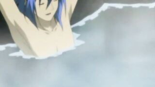 Hentai Couple Takes a Hot Bath in a Pool