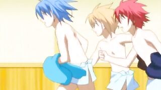 Hentai Couple Takes a Hot Bath in a Pool