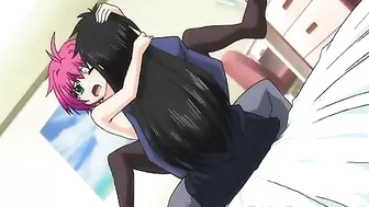 Futanari Fucks Girl on Bed in Hentai Cartoon Anime