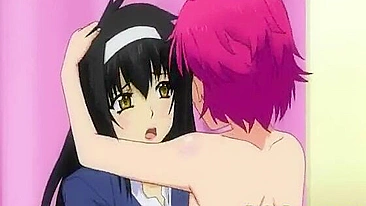 Futanari Fucks Girl on Bed in Hentai Cartoon Anime