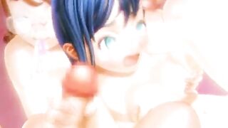 Hentai Cartoon Anime Featuring Big Busted Shemale Poking Hard in Tight Pussy