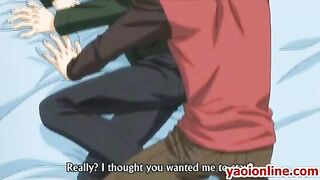 Hentai Couple's Steamy Foreplay in Bed