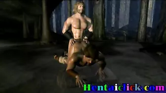Hardcore Bareback Fucking of Muscular Gay Couple in Anime Hentai