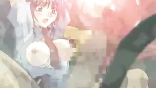 Hentai Shemale Fucks Tied Girl with Dildo in Cartoon Anime Porn
