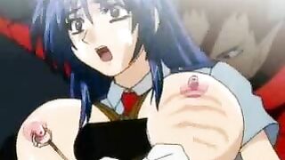 Hentai Shemale Fucks Tied Girl with Dildo in Cartoon Anime Porn