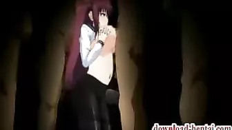 Hungry Busty Hentai Chick with Multiple Dicks in Anime Cartoon Big Tit Blowjob