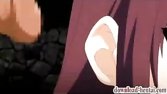 Hungry Busty Hentai Chick with Multiple Dicks in Anime Cartoon Big Tit Blowjob