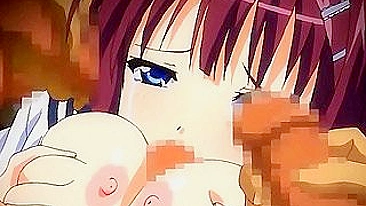 Hungry Busty Hentai Chick with Multiple Dicks in Anime Cartoon Big Tit Blowjob