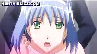 Anime Gets Pinched and Fucked in DoGGyStyle with Big Tits