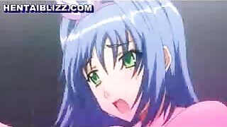 Anime Gets Pinched and Fucked in DoGGyStyle with Big Tits