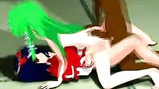 Anime Shemale Threesome Gangbang - Hardcore Hentai GangBang Fuck