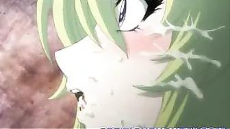 Anime Blowjob and Cum Scene with Bondage and Gangbang by Perverts
