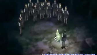 Anime Blowjob and Cum Scene with Bondage and Gangbang by Perverts