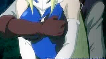 Anime Blowjob and Cum Scene with Bondage and Gangbang by Perverts