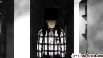 Hentai Cutie Gives Blowjob to Long Hard D