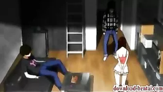 Hentai Cutie Gives Blowjob to Long Hard D