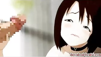 Hentai Cutie Gives Blowjob to Long Hard D