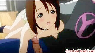 Hentai Cutie Gives Blowjob to Long Hard D