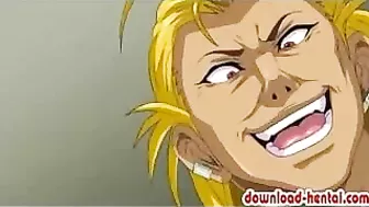 Hentai Chick Blows Maniac's Cock in Bondage Sex Porn