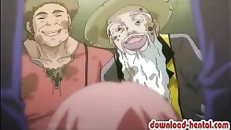 Tied up babe gets gangbanged by multiple partners in steamy hentai scene.