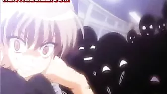 Bondage hentai muzzle gets fingered, bondage, hentide, muzzle, anime, roped, tied