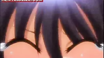 Bondage hentai muzzle gets fingered, bondage, hentide, muzzle, anime, roped, tied