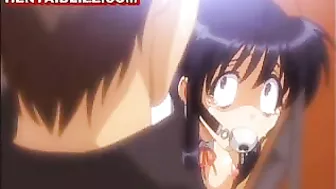 Bondage hentai muzzle gets fingered, bondage, hentide, muzzle, anime, roped, tied