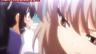 Bondage hentai muzzle gets fingered, bondage, hentide, muzzle, anime, roped, tied