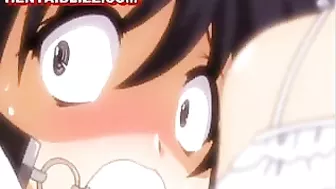 Bondage hentai muzzle gets fingered, bondage, hentide, muzzle, anime, roped, tied