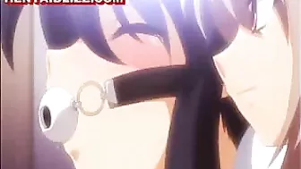 Bondage hentai muzzle gets fingered, bondage, hentide, muzzle, anime, roped, tied