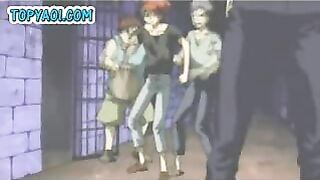 Gay Hentai Gangbang Party in Prison - 7 Boys, 1 Cell