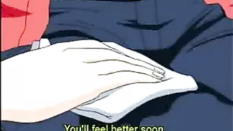 Busty hentai maid gets facial after hot sucking cock