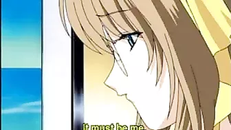 Busty hentai maid gets facial after hot sucking cock