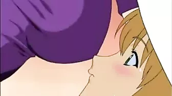 Busty hentai maid gets facial after hot sucking cock