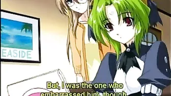 Busty hentai maid gets facial after hot sucking cock