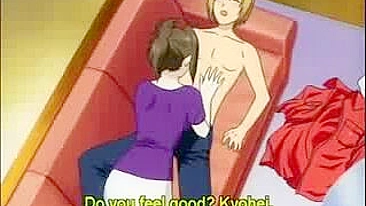 Busty hentai maid gets facial after hot sucking cock