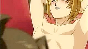 Busty hentai maid gets facial after hot sucking cock