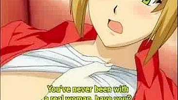 Busty hentai maid gets facial after hot sucking cock